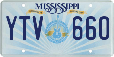 MS license plate YTV660
