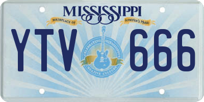 MS license plate YTV666