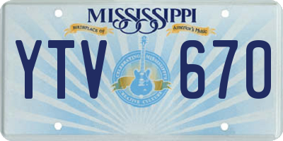 MS license plate YTV670