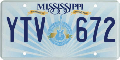 MS license plate YTV672
