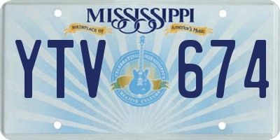 MS license plate YTV674