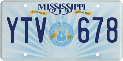MS license plate YTV678