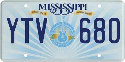 MS license plate YTV680