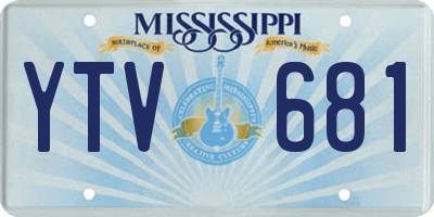 MS license plate YTV681