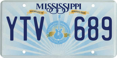 MS license plate YTV689