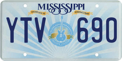 MS license plate YTV690