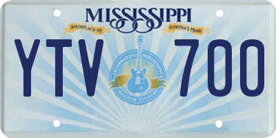 MS license plate YTV700