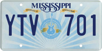 MS license plate YTV701