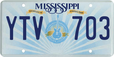 MS license plate YTV703