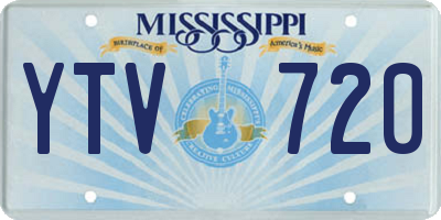 MS license plate YTV720