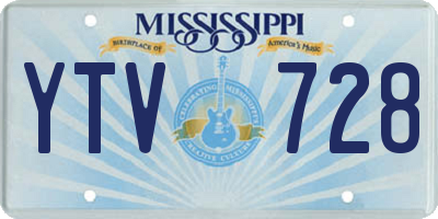 MS license plate YTV728
