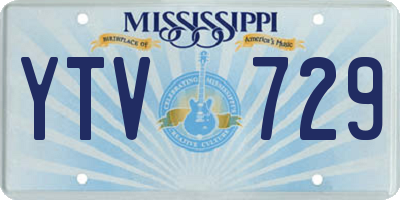 MS license plate YTV729