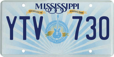 MS license plate YTV730