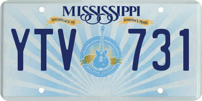 MS license plate YTV731