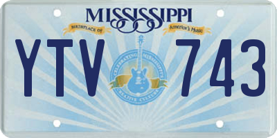MS license plate YTV743
