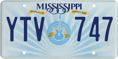 MS license plate YTV747
