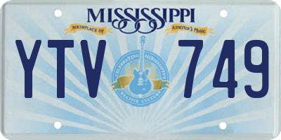 MS license plate YTV749