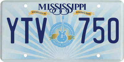 MS license plate YTV750
