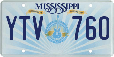 MS license plate YTV760