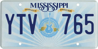MS license plate YTV765