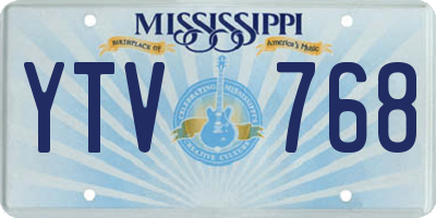 MS license plate YTV768