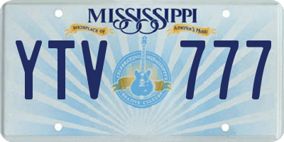 MS license plate YTV777