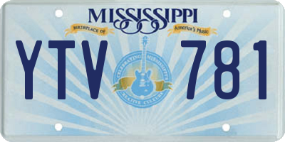 MS license plate YTV781