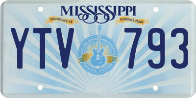 MS license plate YTV793