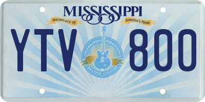 MS license plate YTV800