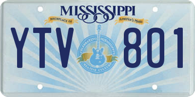 MS license plate YTV801