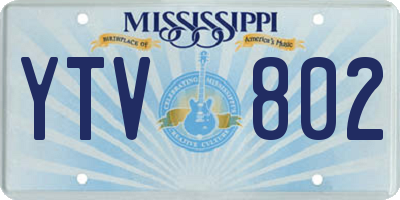 MS license plate YTV802