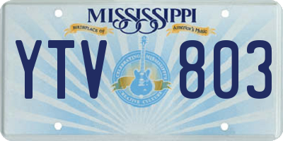 MS license plate YTV803