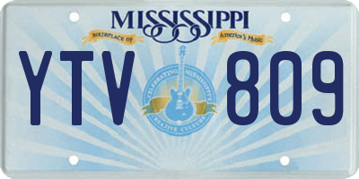 MS license plate YTV809