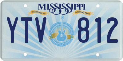 MS license plate YTV812