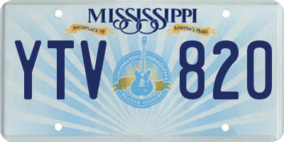 MS license plate YTV820