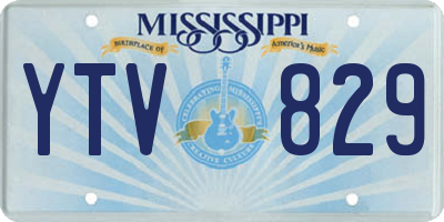 MS license plate YTV829
