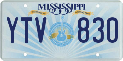 MS license plate YTV830