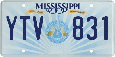 MS license plate YTV831