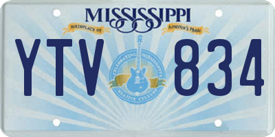 MS license plate YTV834