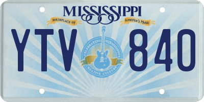 MS license plate YTV840