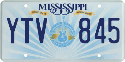 MS license plate YTV845