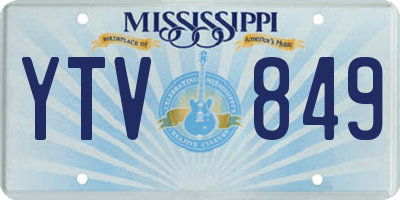 MS license plate YTV849