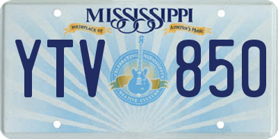 MS license plate YTV850