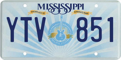 MS license plate YTV851