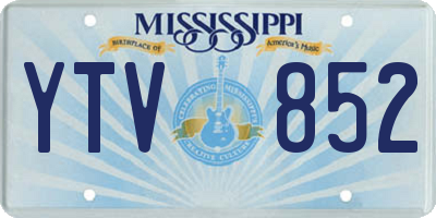 MS license plate YTV852