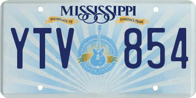 MS license plate YTV854