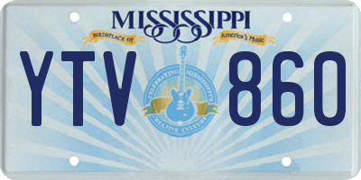 MS license plate YTV860