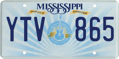 MS license plate YTV865