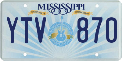 MS license plate YTV870