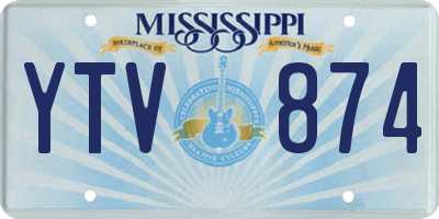MS license plate YTV874